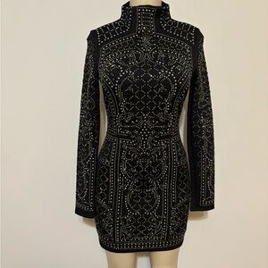 Elegant Black Studded Dress